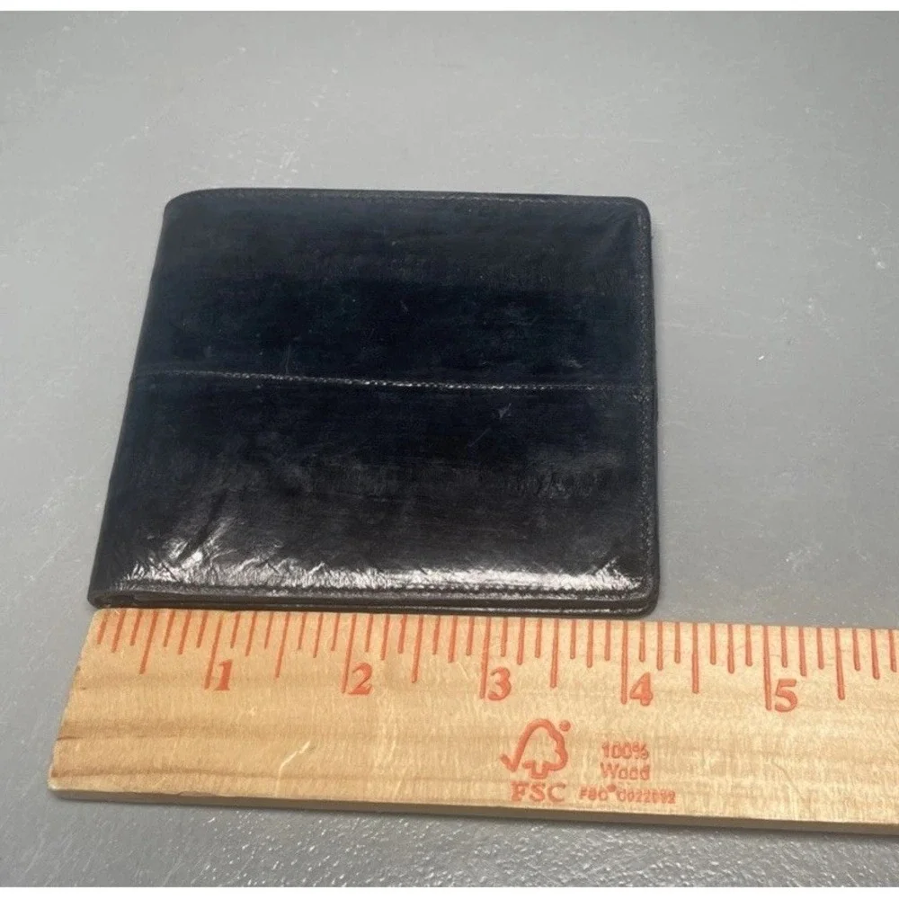 Eel Skin Bifold Black Wallet Multi Card Holder